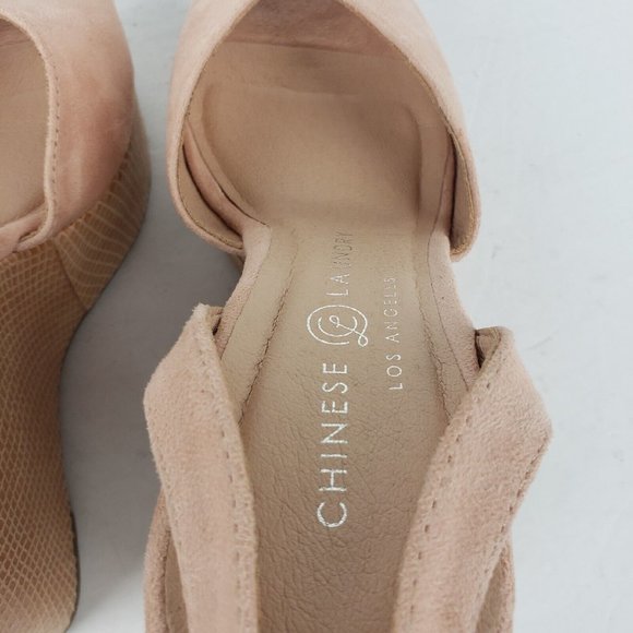 Chinese Laundry Womens Shell Pink Suede Platform Wedge Sandals size 9 - Picture 11 of 16